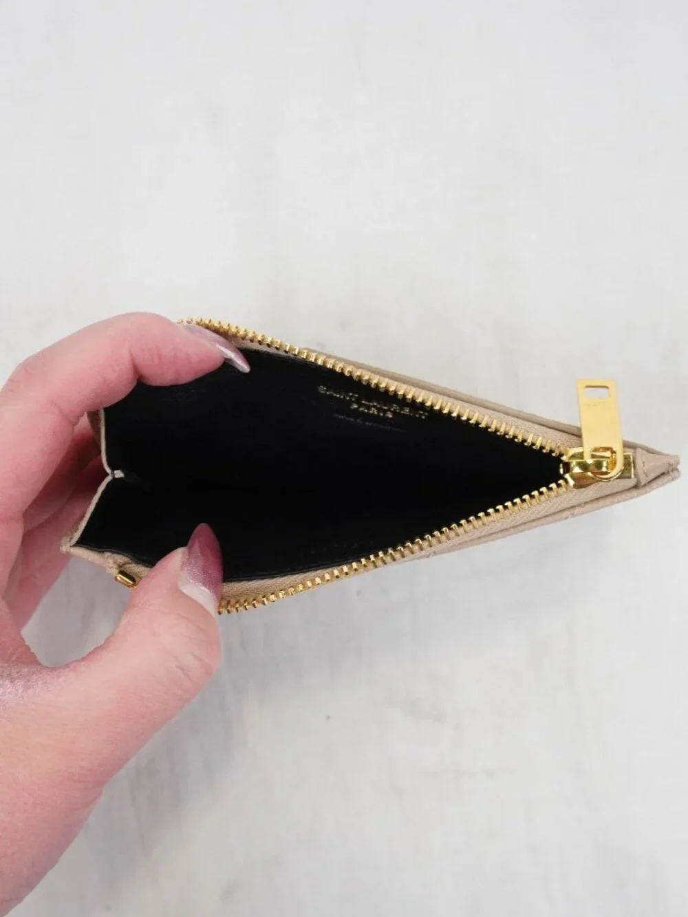 Saint Laurent Cassandre Matelasse Fragments Card Case Wallet In Dark Beige - NWT - Picture 7 of 11